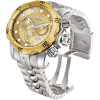 Invicta Men's Chrono Watch - Venom Gold Dial Silver Stainless Steel bracelet | 10790 ,