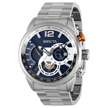 Invicta Men's Chronograph Watch - Aviator Quartz Blue and Silver Dial Bracelet | 39660 ,