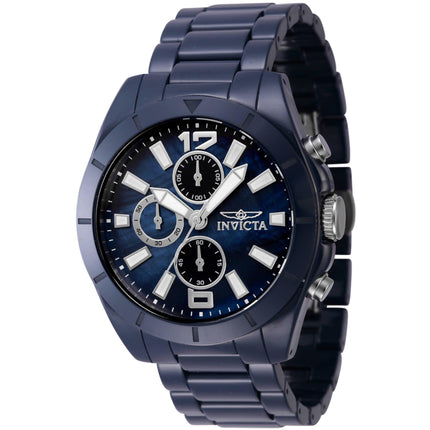 Invicta Men's Chronograph Watch - Ceramics Quartz Blue Mother of Pearl Dial | 47319 ,