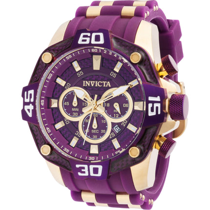 Invicta Men's Chronograph Watch - Pro Diver Purple and Gold Tone Dial Strap | 40863 ,