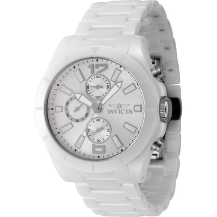 Invicta Men's Quartz Watch - Ceramics Chronograph Silver Tone Dial Bracelet | 47331 ,