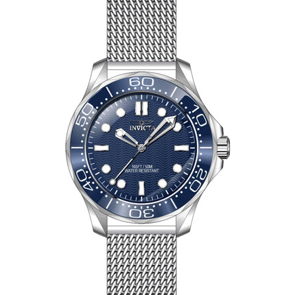 Invicta Men's Quartz Watch - Pro Diver Blue Dial Silver Tone Mesh Bracelet | 45981 ,