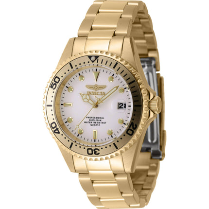 Invicta Men's Quartz Watch - Pro Diver White Dial Yellow Gold Bracelet | 8938OB ,