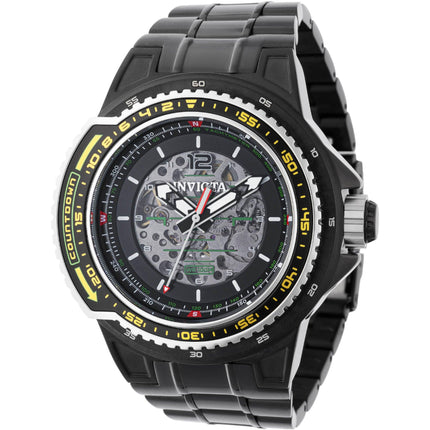 Invicta Men's Watch - Aviator Automatic Semi-Skeleton Black Steel Bracelet | 44695 ,