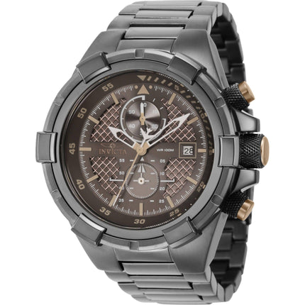 Invicta Men's Watch - Aviator Chrono Ivory and Brown Dial Gunmetal Bracelet | 39393 ,