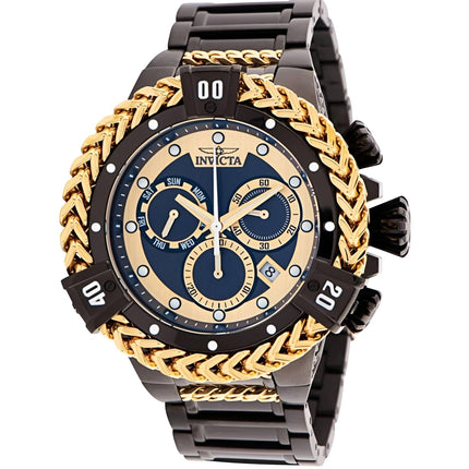Invicta Men's Watch - Bolt Chronograph Black and Gold Tone Dial Bracelet Dive | 35569 ,