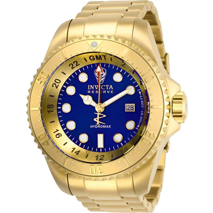 Invicta Men's Watch - Hydromax GMT Blue Dial Yellow Gold Steel Bracelet Dive | 29731 ,