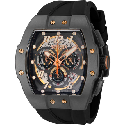 Invicta Men's Watch - JM Correa Chronograph Black and Transparent Dial Strap | 44410 ,