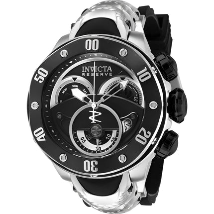 Invicta Men's Watch - Kraken Chronograph Silver Steel and Black Rubber Strap | 36328 ,