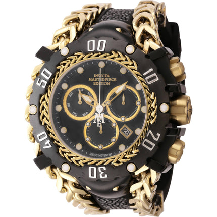 Invicta Men's Watch - Masterpiece Chrono Black and Yellow Gold Strap Quartz | 44624 ,