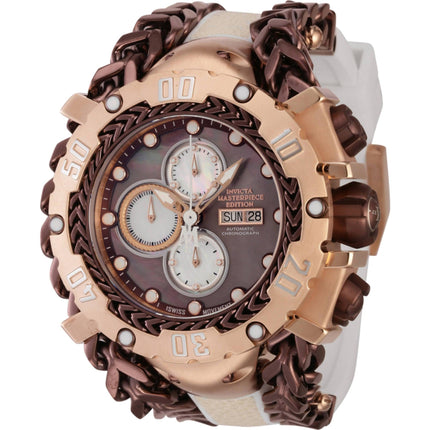 Invicta Men's Watch - Masterpiece Chronograph Brown and White Dial Strap | 44573 ,