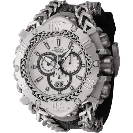 Invicta Men's Watch - Masterpiece Chronograph Gunmetal and Silver Dial Strap | 44617 ,