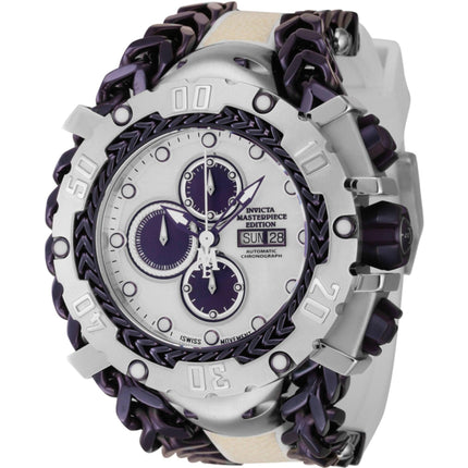 Invicta Men's Watch - Masterpiece Chronograph Purple and White Dial Strap | 44570 ,