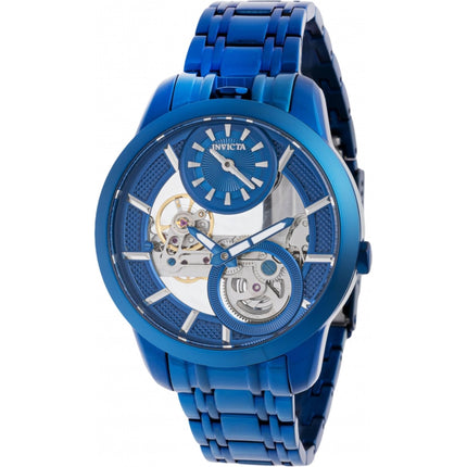 Invicta Men's Watch - Objet D Art Mechanical Ghost Bridge Dial Blue Bracelet | 44331 ,