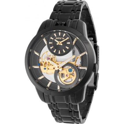 Invicta Men's Watch - Objet D Art Mechanical Skeleton Dial Black Bracelet | 44332 ,