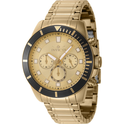Invicta Men's Watch - Pro Diver Chrono Gold Dial Stainless Steel Bracelet | 46045 ,