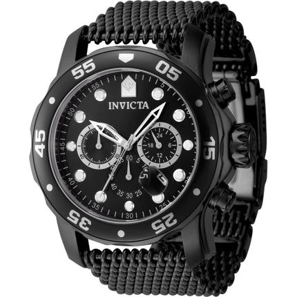 Invicta Men's Watch - Pro Diver Chronograph Black Dial Silver Steel Bracelet | 47242 ,
