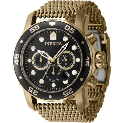 Invicta Men's Watch - Pro Diver Chronograph Black Dial Yellow Gold Bracelet | 47238 ,