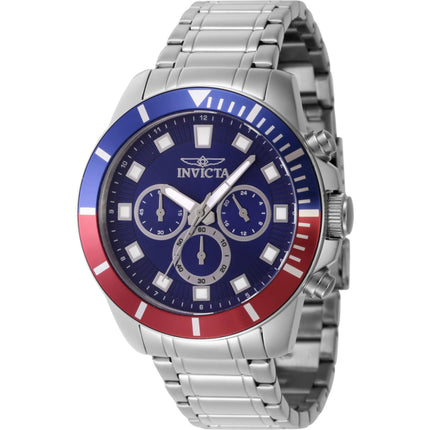 Invicta Men's Watch - Pro Diver Chronograph Blue Dial Silver Steel Bracelet | 46041 ,