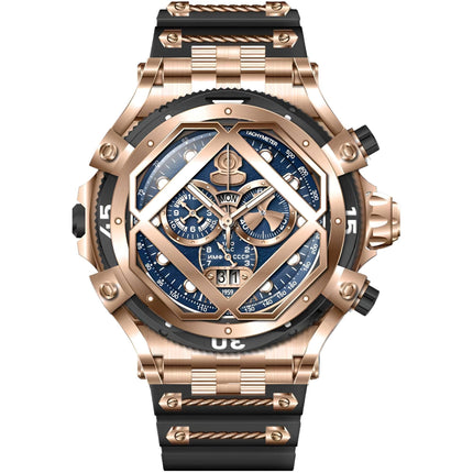 Invicta Men's Watch - Pro Diver Chronograph Rose Gold and Blue Dial Strap | 37179 ,