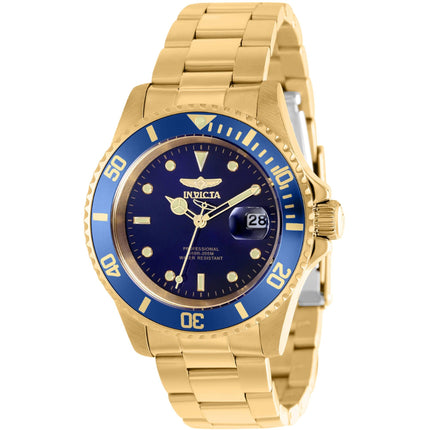 Invicta Men's Watch - Pro Diver Quartz Blue Dial Yellow Gold Steel Bracelet | 37159 ,
