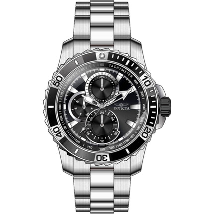 Invicta Men's Watch - Pro Diver Scuba Black Dial Silver Bracelet Day-Date | 45745 ,
