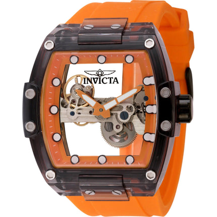 Invicta Men's Watch - S1 Rally Ghost Bridge Dial Orange Strap Mechanical | 44370 ,