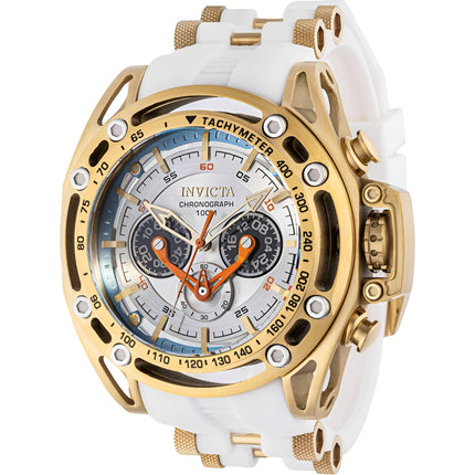 Invicta Men's Watch - S1 Rally Quartz Chronograph Yellow Gold and White Strap | 38154 ,
