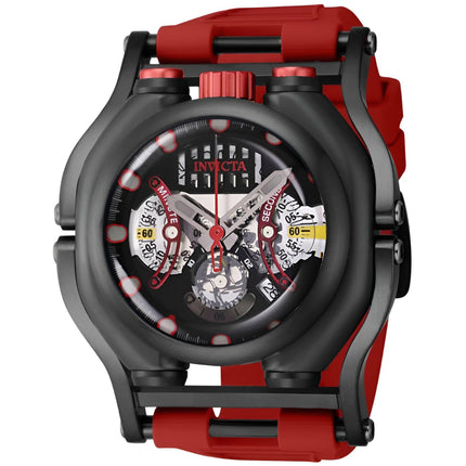 Invicta Men's Watch - Sea Hunter Quartz Gunmetal and Black Case Red Strap | 41714 ,