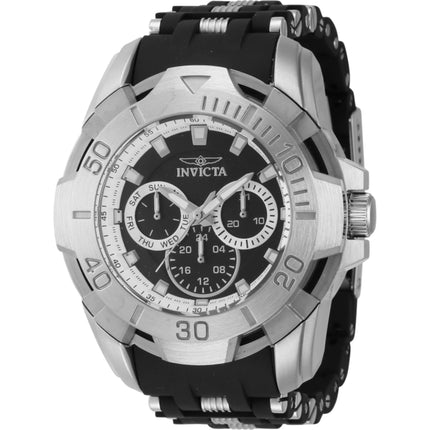 Invicta Men's Watch - Sea Spider Quartz Chronograph Black and Silver Strap | 44120 ,