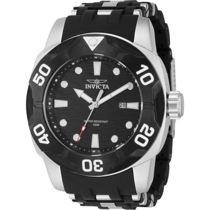 Invicta Men's Watch - Sea Spider Rotating Bezel Black and Silver Tone Strap | 44116 ,