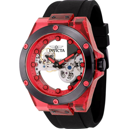 Invicta Men's Watch - Speedway Red and Silver Ghost Bridge Dial Black Strap | 44400 ,