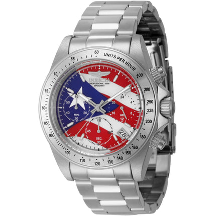 Invicta Men's Watch - Speedway Red, White, Blue Dial Silver Tone Bracelet | 46111 ,