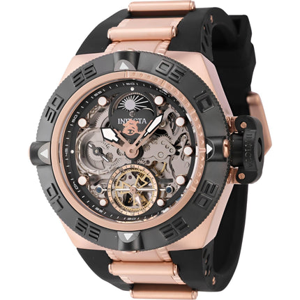 Invicta Men's Watch - Subaqua Noma IV Skeleton Dial Black and Rose Gold Strap | 43911 ,