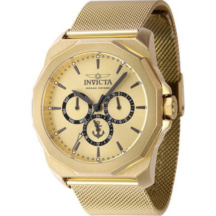 Invicta Unisex Watch - Ocean Voyage Gold Tone Dial Yellow Gold Bracelet | 46255 ,
