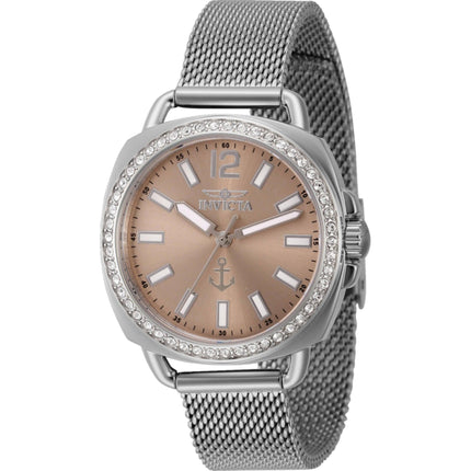Invicta Women's Quartz Watch - Ocean Voyage Crystal Bezel Rose Gold Dial | 46292 ,