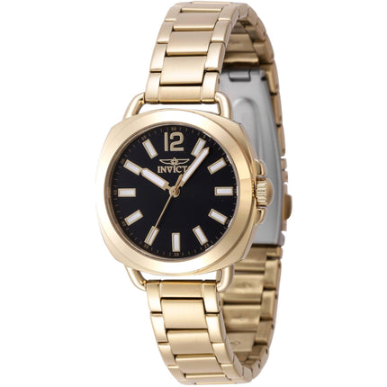 Invicta Women's Quartz Watch - Wildflower Black Dial Yellow Gold Bracelet | 47326 ,