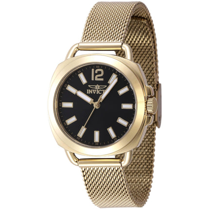 Invicta Women's Watch - Wildflower Black Dial Yellow Gold Mesh Bracelet | 47324 ,