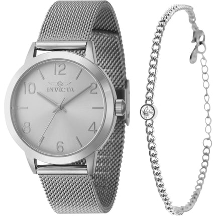 Invicta Women's Watch with Bracelet Set - Wildflower Quartz Silver Tone Dial | 47274 ,