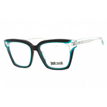 Just Cavalli Women's Eyeglasses - Black Shiny Light Green Square Frame | VJC002V 07M4 ,