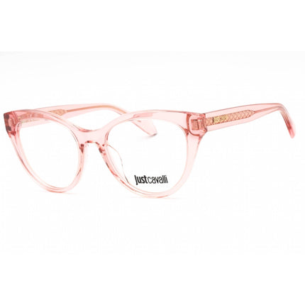 Just Cavalli Women's Eyeglasses - Shiny Transparent Peach Cat Eye Frame | VJC001 06M5 ,
