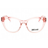 Just Cavalli Women's Eyeglasses - Shiny Transparent Peach Cat Eye Frame | VJC001 06M5 ,