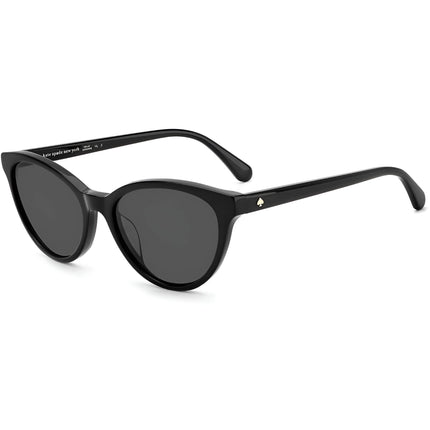 Kate Spade Women's Sunglasses - Black Cat Eye Shape Frame Grey Lens | ADELINE/G/S 807 ,