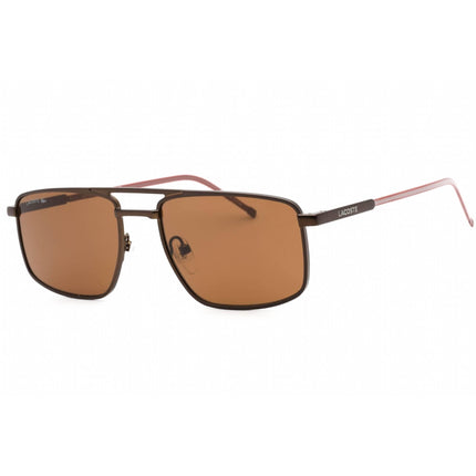 Lacoste Men's Sunglasses - Matte Brown Metal Rectangular Shape 56mm Frame | L255S 201 ,