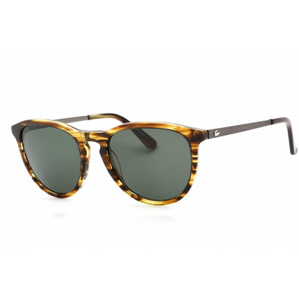 Lacoste Unisex Sunglasses - Green Shaded Lens Brown Marble Round Frame | L708S 210 ,
