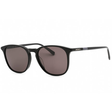 Lacoste Unisex Sunglasses - Grey Lens Black Round Shape Plastic Frame | L813S (001) ,
