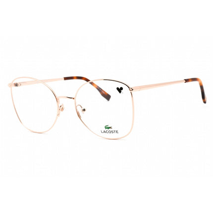 Lacoste Women's Eyeglasses - Clear Demo Lens Rose Gold Rectangular Frame | L2260 757 ,