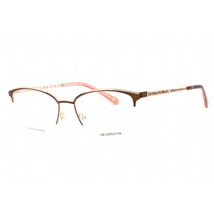 Liz Claiborne Women's Eyeglasses - Brown Cat Eye Metal Half Rim Frame | L 673 009Q 00 ,