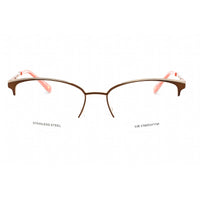 Liz Claiborne Women's Eyeglasses - Brown Cat Eye Metal Half Rim Frame | L 673 009Q 00 ,