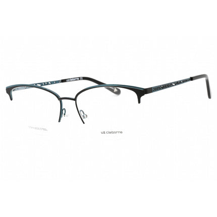 Liz Claiborne Women's Eyeglasses - Clear Lens Black Teal Cat Eye Frame | L 673 0ETJ 00 ,